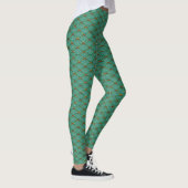 Green Polka Dot Scallops Mermaid Scales Leggings (Rechts)