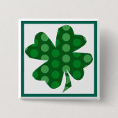 Green Polka Dot Shamrock Button (Voorkant)