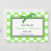 Green Polka Dot sparen de Datum Save The Date (Voorkant)