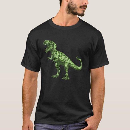 Green Polka Dot T Rex Dinosaur International Dot D T-shirt (Voorkant)