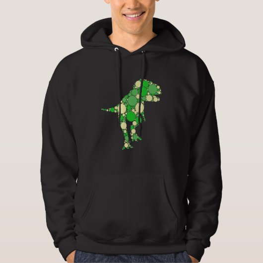 Green Polka Dot T Rex Dinosaur stippen Internation Hoodie (Voorkant)