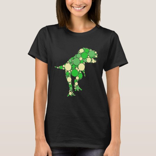 Green Polka Dot T Rex Dinosaur stippen Internation T-shirt (Voorkant)