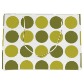 Green Polka Dots Baby Shower Birthday Groot Cadeauzakje (Voorkant)