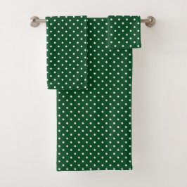 Green Polka Dots Bath Towel Set Bad Handdoek