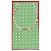 Green Polka Dots Festive Custom Foto Kerstmis Klein Cadeauzakje (Achterkant)
