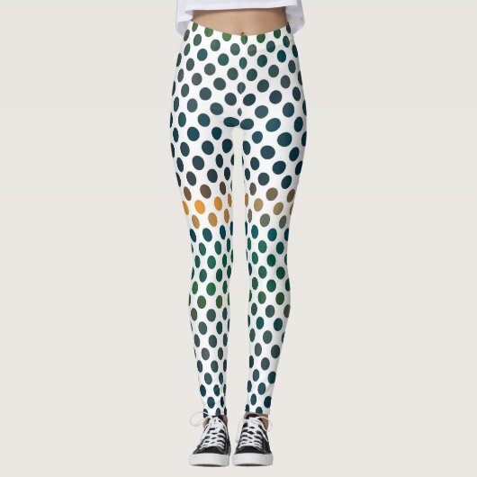 Green Polka Dots Gradient Leggings (Voorkant)