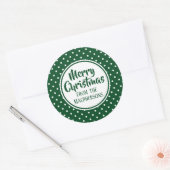 Green Polka Dots Kerst stickers (Envelop)