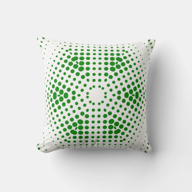 Green Polka Dots Mode Retro Pattern Design Kussen (Voorkant)