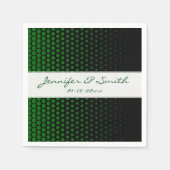 Green Polka Dots Modern Black Servetten (Voorkant)