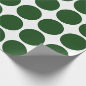 Green Polka Dots on White Cadeaupapier (Hoek)