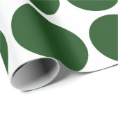 Green Polka Dots on White Cadeaupapier (Rol Hoek)