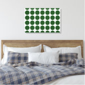 Green Polka Dots on White Canvas Afdruk (Insitu (Slaapkamer))