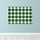 Green Polka Dots on White Canvas Afdruk (Insitu (Houten vloer))
