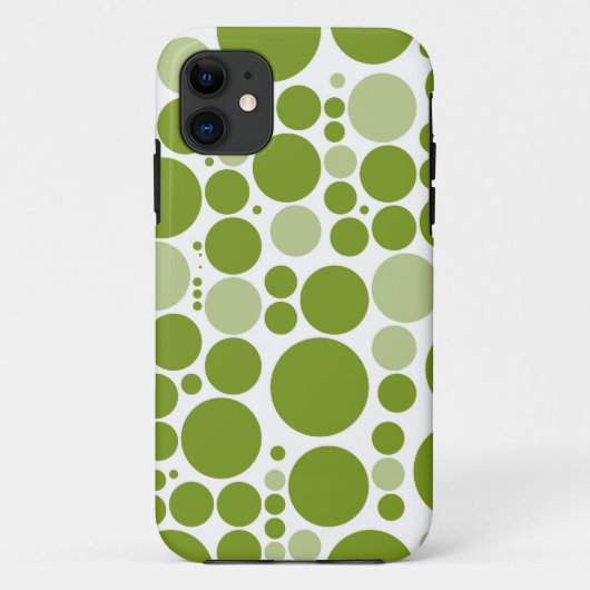 Green Polka Dots on White Case-Mate iPhone Case (Achterkant)