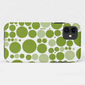 Green Polka Dots on White Case-Mate iPhone Case (Achterkant (horizontaal))