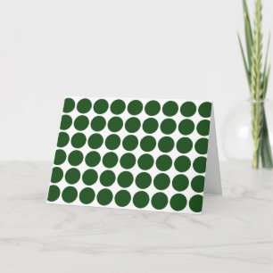 Green Polka Dots on White Feestdagen Kaart