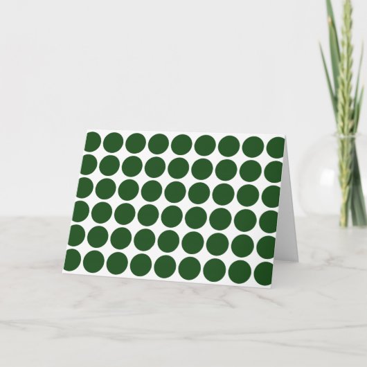 Green Polka Dots on White Feestdagen Kaart (Voorkant)
