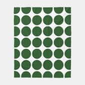 Green Polka Dots on White Fleece Deken (Voorkant)