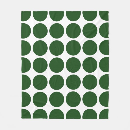 Green Polka Dots on White Fleece Deken (Voorkant)