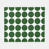 Green Polka Dots on White Fleece Deken (Voorkant (Horizontaal))