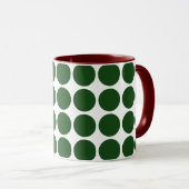 Green Polka Dots on White Mok (Voorkant rechts)