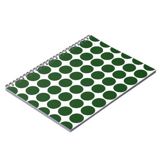 Green Polka Dots on White Notitieboek (Linkerzijde)