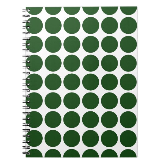 Green Polka Dots on White Notitieboek (Voorkant)