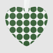 Green Polka Dots on White Ornament (achterkant)