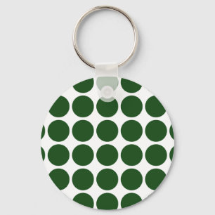Green Polka Dots on White Sleutelhanger
