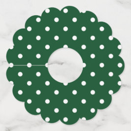 Green Polka Dots Papier Wijnglas Labels