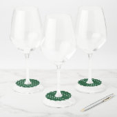 Green Polka Dots Papier Wijnglas Labels (Set)