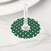 Green Polka Dots Papier Wijnglas Labels (Dichtbij)