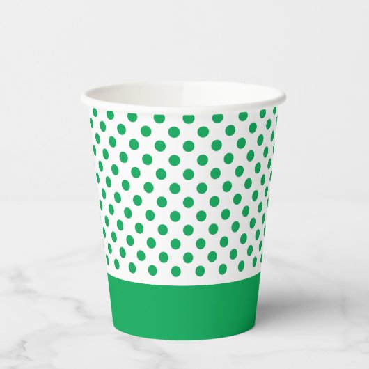 Green Polka Dots Papieren Bekers (Links)