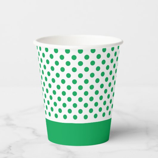 Green Polka Dots Papieren Bekers (Voorkant)