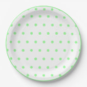 Green Polka Dots Papieren Bordje (Voorkant)