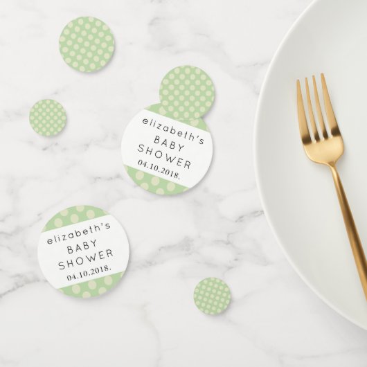 Green Polka Dots, Polka Dot Pattern, Baby shower Confetti (Groep)