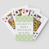 Green Polka Dots, Polka Dot Pattern, Baby shower Pokerkaarten (Achterkant)