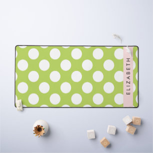 Green Polka Dots, Polka Dot Pattern, Jouw naam Bureaumat