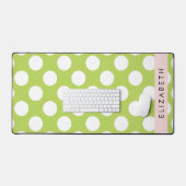 Green Polka Dots, Polka Dot Pattern, Jouw naam Bureaumat (Keyboard & Muis)