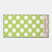 Green Polka Dots, Polka Dot Pattern, Jouw naam Bureaumat (Voorkant)