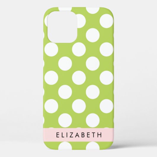 Green Polka Dots, Polka Dot Pattern, Jouw naam Case-Mate iPhone Case (Achterkant)