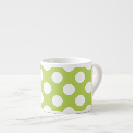 Green Polka Dots, Polka Dot Pattern, Jouw naam Espresso Kop (Voorkant rechts)
