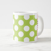 Green Polka Dots, Polka Dot Pattern, Jouw naam Grote Koffiekop (Voorkant rechts)
