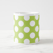 Green Polka Dots, Polka Dot Pattern, Jouw naam Grote Koffiekop (Voorkant)