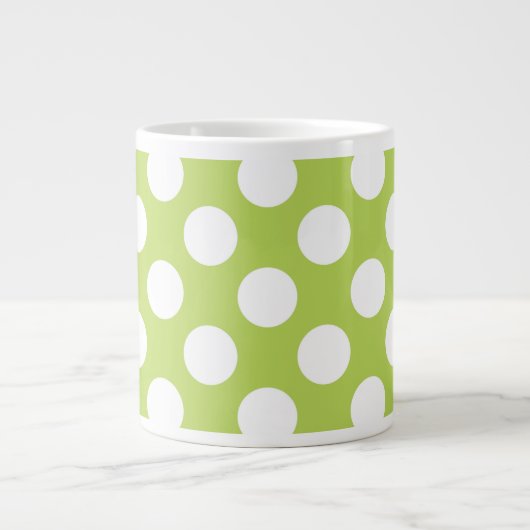 Green Polka Dots, Polka Dot Pattern, Jouw naam Grote Koffiekop (Voorkant)