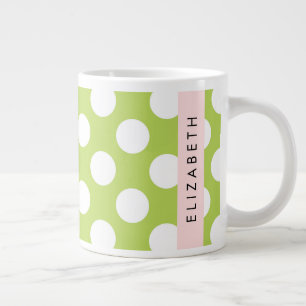 Green Polka Dots, Polka Dot Pattern, Jouw naam Grote Koffiekop