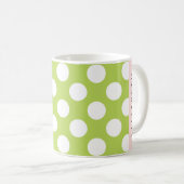 Green Polka Dots, Polka Dot Pattern, Jouw naam Koffiemok (Voorkant rechts)
