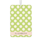 Green Polka Dots, Polka Dot Pattern, Jouw naam Luchtverfrisser (Achterkant)
