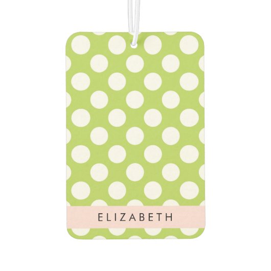 Green Polka Dots, Polka Dot Pattern, Jouw naam Luchtverfrisser (Achterkant)
