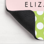 Green Polka Dots, Polka Dot Pattern, Jouw naam Muismat (Hoek)
